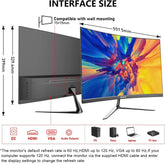 Gawfolk 24.5-inch PC Screen, Curved(3000R) 120hz Gaming Monitor with Built-in Speakers FHD 1080p 1ms Bezel-less, 98% sRGB, 178° Wide Angle, HDMI、VGA, Compatible with Wall Mounted VESA 75*75MM - Black