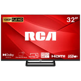 RCA 32 Inch 720P TV, Freeview HD Dolby Digital Audio DVB T2/S2 HD LED Backlighting Display Television, HDMI USB Earphone Output Media Player Monitor PS5 Xbox, Small Screen for Bedroom Kitchen Black