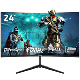 Gawfolk 24.5-inch PC Screen, Curved(3000R) 120hz Gaming Monitor with Built-in Speakers FHD 1080p 1ms Bezel-less, 98% sRGB, 178° Wide Angle, HDMI、VGA, Compatible with Wall Mounted VESA 75*75MM - Black