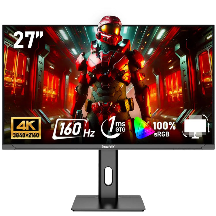 Gawfolk 24.5-inch PC Screen, Curved(3000R) 120hz Gaming Monitor with Built-in Speakers FHD 1080p 1ms Bezel-less, 98% sRGB, 178° Wide Angle, HDMI、VGA, Compatible with Wall Mounted VESA 75*75MM - Black