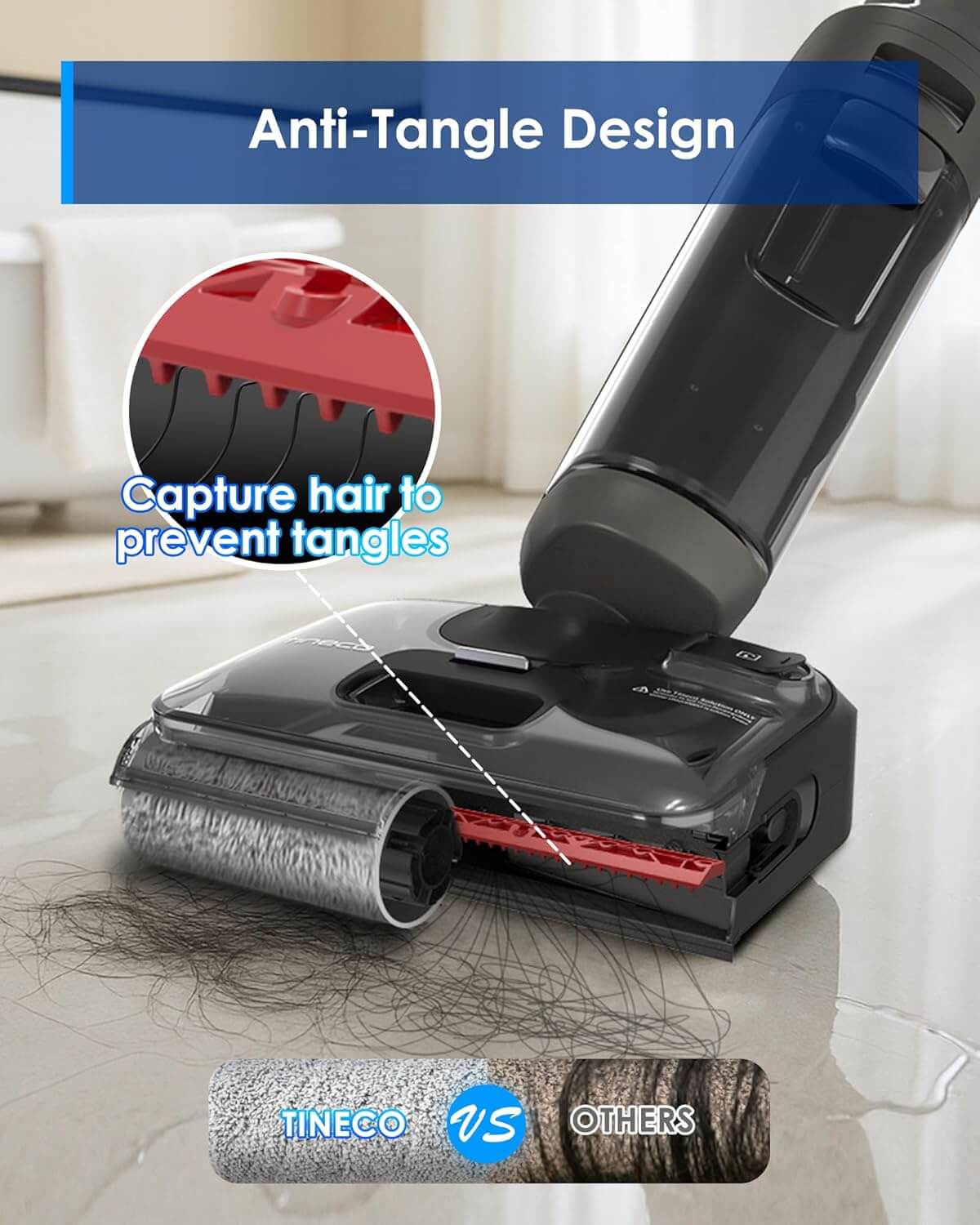Tineco Floor One i6 Stretch Cordless Washing Machine Vacuum Cleaner Powerful 20kPa Tilting 180° Self-Cleaning Full and Drying for 5 Minutes with Air at 85°C 40 Minutes Autonomy