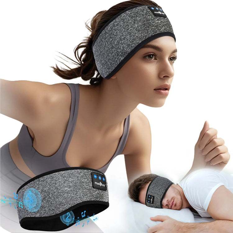 MUSICOZY Sleep Headphones,Ultra-Soft Wireless Headband Bluetooth for Side Sleepers, with 14H Playtime & Bluetooth 5.4, 4-in-1 Music Sleep Earphones for side sleeping