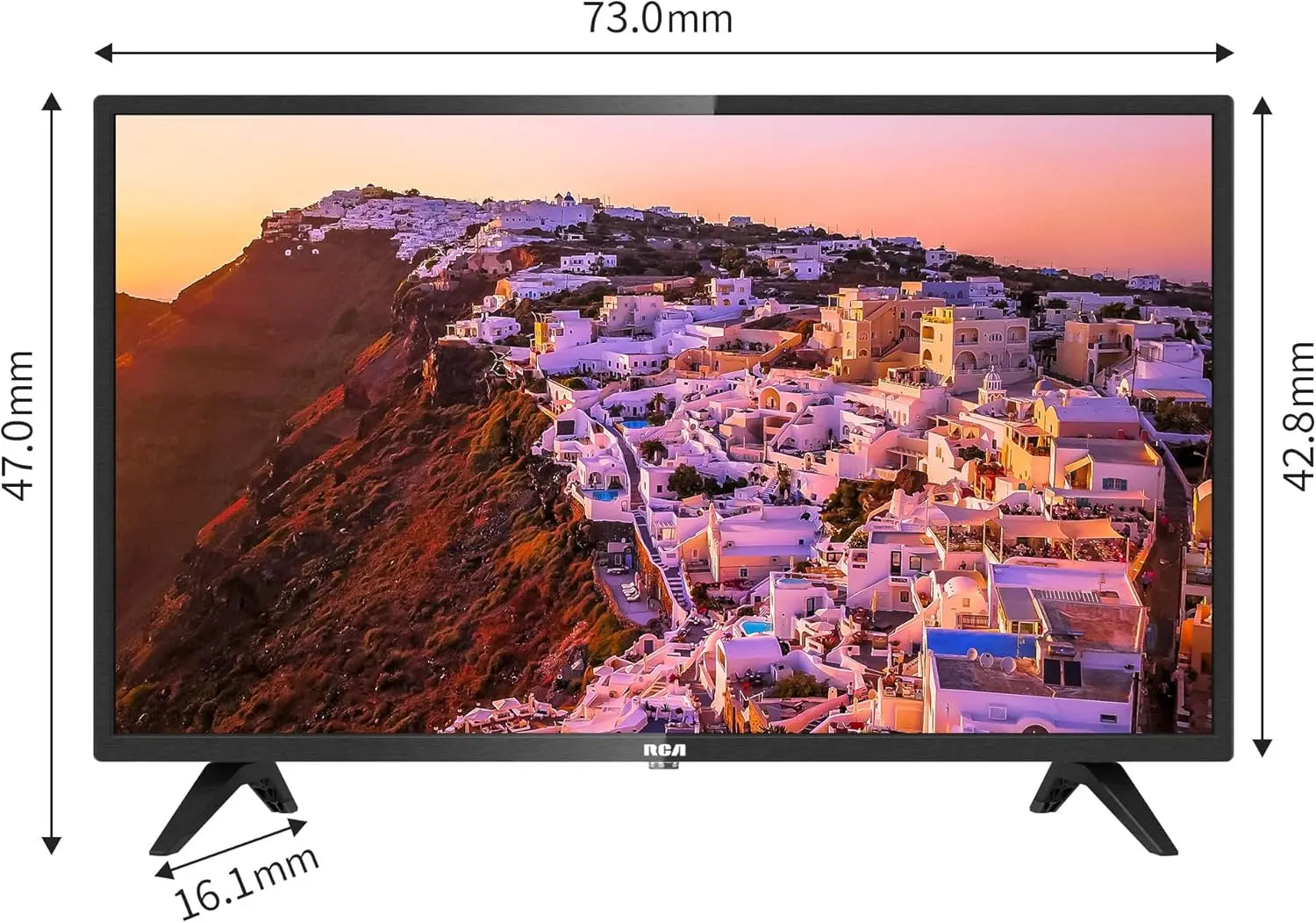 RCA 32 Inch 720P TV, Freeview HD Dolby Digital Audio DVB T2/S2 HD LED Backlighting Display Television, HDMI USB Earphone Output Media Player Monitor PS5 Xbox, Small Screen for Bedroom Kitchen Black