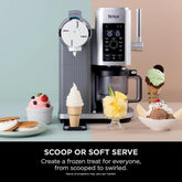 Ninja Swirl by CREAMi Soft Serve & Ice Cream Maker with 2x Tubs, 13 Functions, Makes Ice Cream, Soft Serve, Gelato, Sorbet, Milkshakes & More, Mix-In Option, Platinum Silver, NC701UK