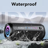 Portable Bluetooth Speaker with 30W Stereo Sound, 3 EQ Mode & 3 RGB lights, IPX7 Waterproof, 24H Playtime, TWS Wireless Pairing, Outdoor Speaker for Home, Outdoors and Hiking