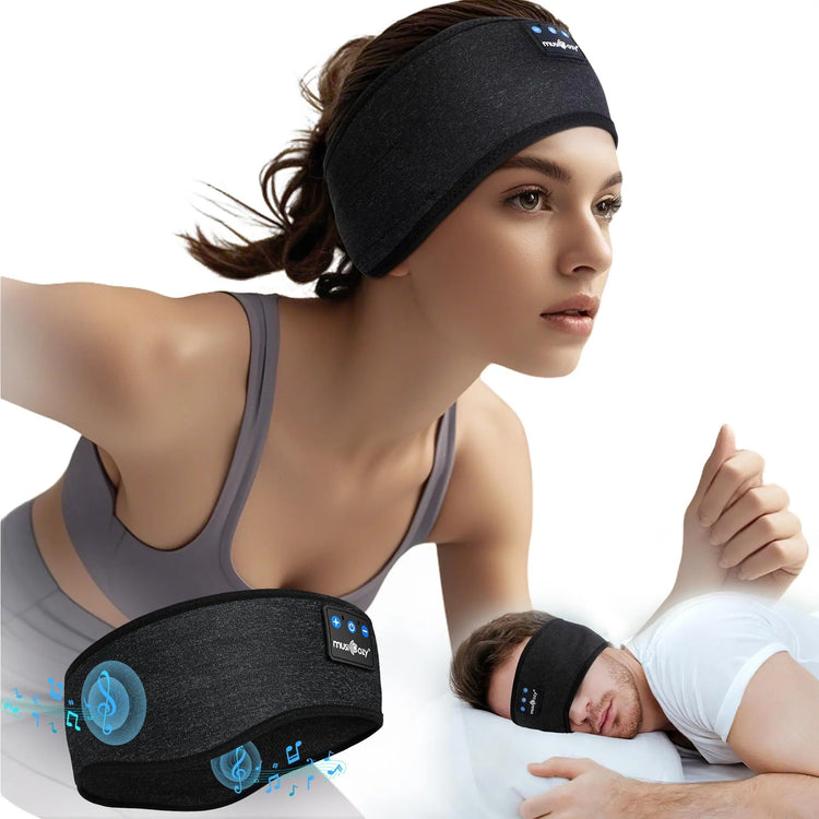 MUSICOZY Sleep Headphones,Ultra-Soft Wireless Headband Bluetooth for Side Sleepers, with 14H Playtime & Bluetooth 5.4, 4-in-1 Music Sleep Earphones for side sleeping