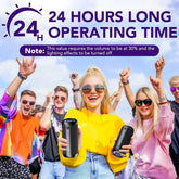 Portable Bluetooth Speaker with 30W Stereo Sound, 3 EQ Mode & 3 RGB lights, IPX7 Waterproof, 24H Playtime, TWS Wireless Pairing, Outdoor Speaker for Home, Outdoors and Hiking