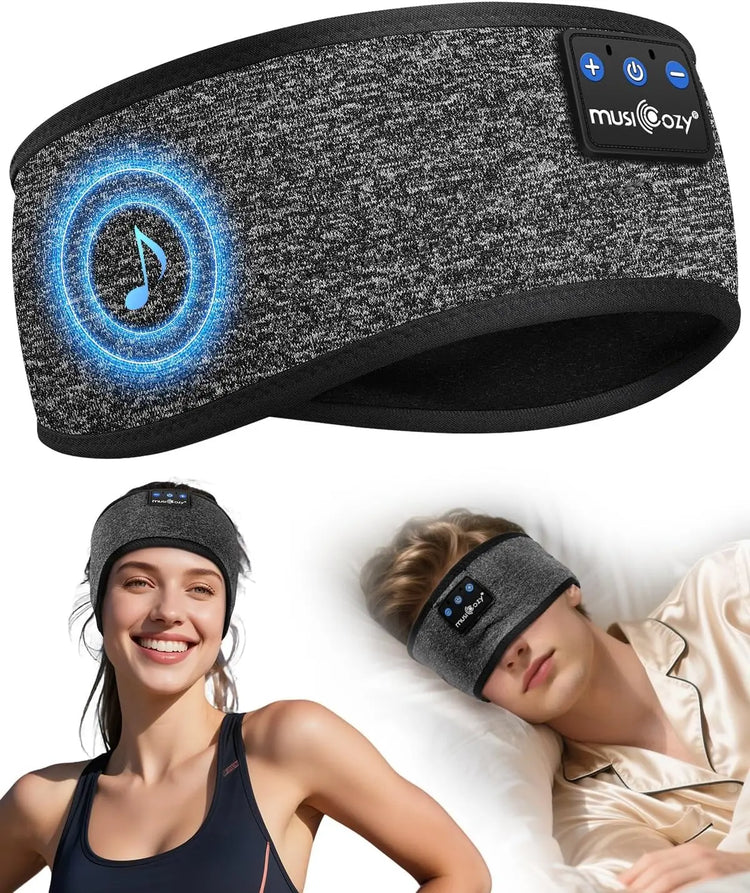 MUSICOZY Sleep Headphones, Comfortable Headband Headphones for Side Sleepers - Bluetooth 5.4 Wireless Headphone with Ultra Thin Speakers for Sleeping,Sport,Travel | Eye Mask Design for Deep Sleep