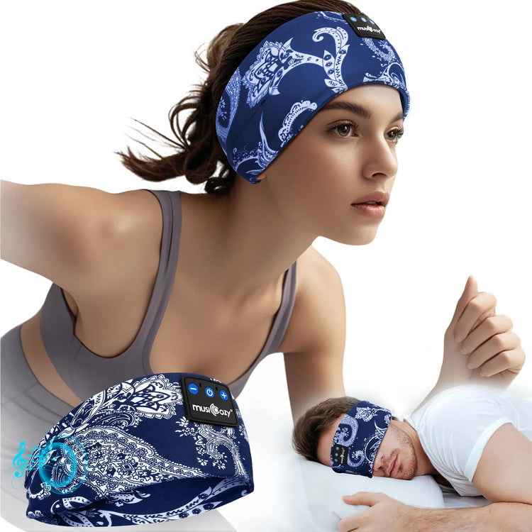 MUSICOZY Sleep Headphones,Ultra-Soft Wireless Headband Bluetooth for Side Sleepers, with 14H Playtime & Bluetooth 5.4, 4-in-1 Music Sleep Earphones for side sleeping