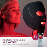 Shark CryoGlow LED Face Mask with Under-Eye Cooling, Anti-Ageing & Blemish Repair, Red & Blue LED, Infrared Light Therapy, USB-C, Remote Control, Storage Bag, Adjustable Straps