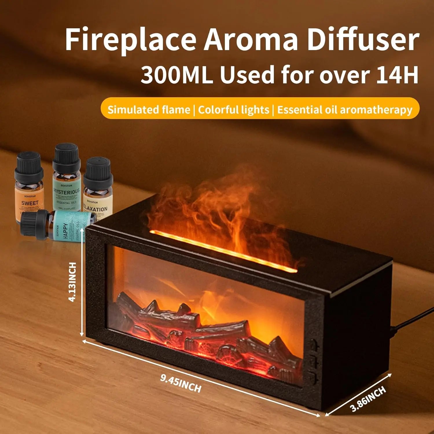 BOHOFAM Fireplace Essential Oil Aroma 
