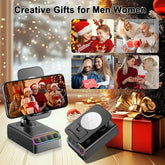 Phone Stand with Bluetooth Speaker with Sensing Playback, Foldable Phone Charger Stand with Wireless Speaker, Birthday Gifts for Men,Gadgets for Men, Sensing and Bluetooth Mode