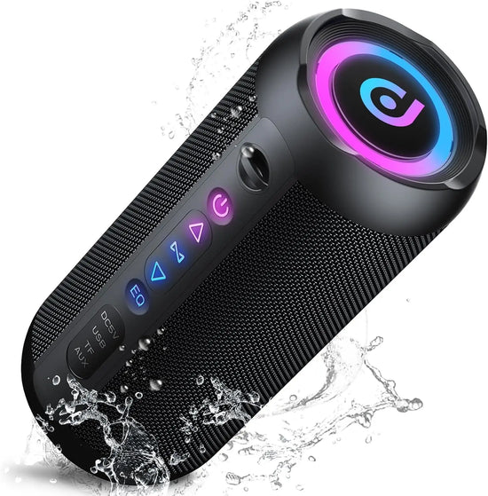 Portable Bluetooth Speaker with 30W Stereo Sound, 3 EQ Mode & 3 RGB lights, IPX7 Waterproof, 24H Playtime, TWS Wireless Pairing, Outdoor Speaker for Home, Outdoors and Hiking