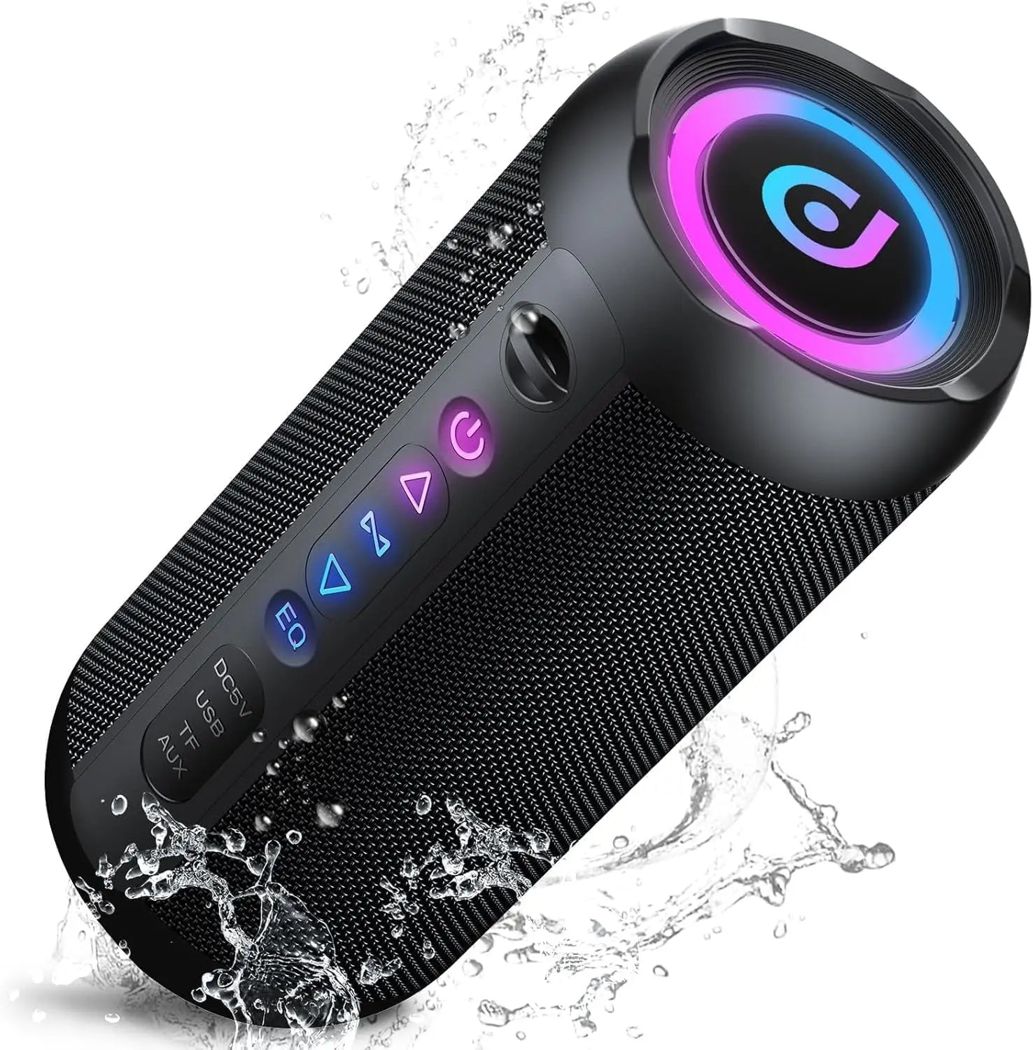 Portable Bluetooth Speaker with 30W Stereo Sound, 3 EQ Mode & 3 RGB lights, IPX7 Waterproof, 24H Playtime, TWS Wireless Pairing, Outdoor Speaker for Home, Outdoors and Hiking