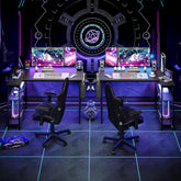 BEXEVUE L Shaped Gaming Desk, 100x70 cm Computer Desk with Storage Bag, Office Desk Small Writing Table with Large Reversible Storage Shelves, Workstation for Study Play Work Home Office, Black