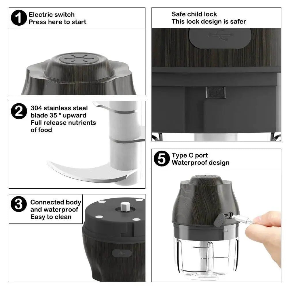 Electric Garlic Vegetable Salad Chopper