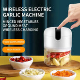 Electric Garlic Masher USB Rechargeable Mini Food Chopper White