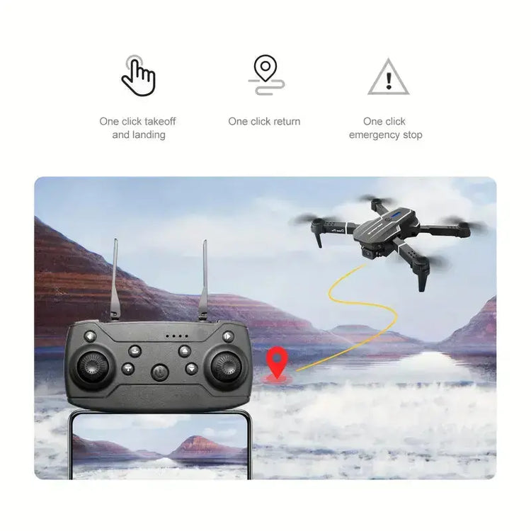 E88 Quadcopter UAV Drone with Dual HD Cameras - Black (HD Dual Camera) TM
